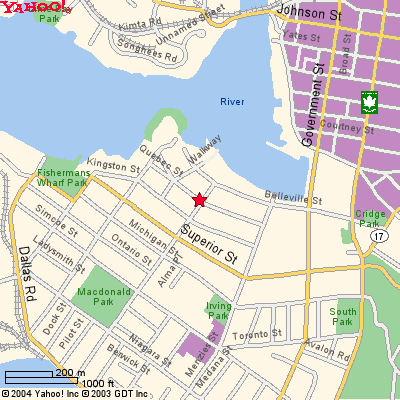 Destination map showing Harbour Towers Hotel with a Red Star